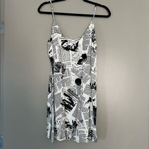 Reformation Newspaper Graphic Print Dress